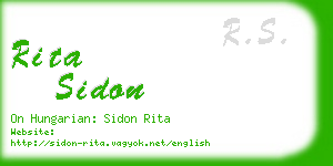 rita sidon business card